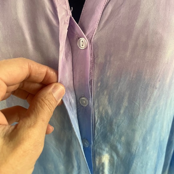 FDJ French Dressing Jeans Women's Wild Pansy Tie Dye Blouse Size 12 - Picture 8 of 12